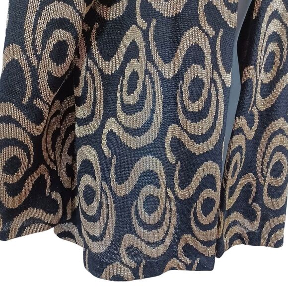 Charleston Rags Y2K Gold Swirl Metallic Jacket Sz 12 | Made USA | Holiday Glam - Picture 6 of 8